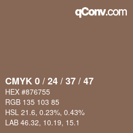 カラーコード: CMYK 0 / 24 / 37 / 47 | qconv.com