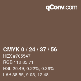 カラーコード: CMYK 0 / 24 / 37 / 56 | qconv.com