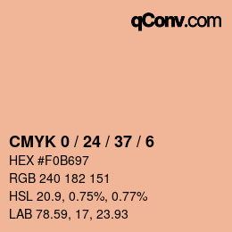 カラーコード: CMYK 0 / 24 / 37 / 6 | qconv.com