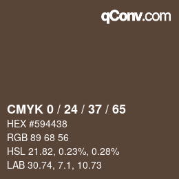 颜色代码: CMYK 0 / 24 / 37 / 65 | qconv.com