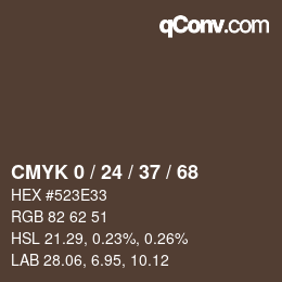 カラーコード: CMYK 0 / 24 / 37 / 68 | qconv.com