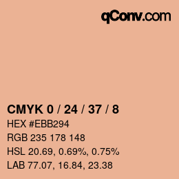 Farbcode: CMYK 0 / 24 / 37 / 8 | qconv.com