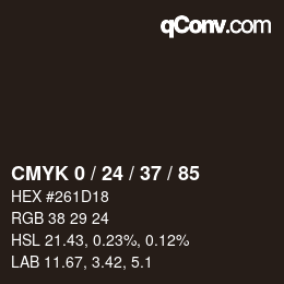 颜色代码: CMYK 0 / 24 / 37 / 85 | qconv.com