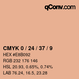 カラーコード: CMYK 0 / 24 / 37 / 9 | qconv.com