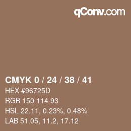Código de color: CMYK 0 / 24 / 38 / 41 | qconv.com