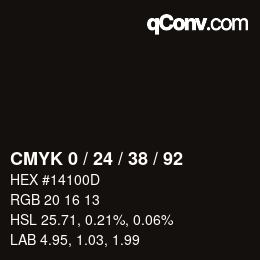 Color code: CMYK 0 / 24 / 38 / 92 | qconv.com
