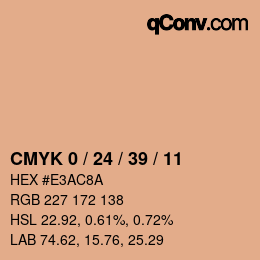 カラーコード: CMYK 0 / 24 / 39 / 11 | qconv.com
