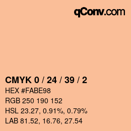 Color code: CMYK 0 / 24 / 39 / 2 | qconv.com