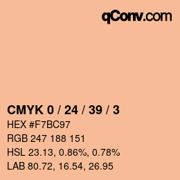 カラーコード: CMYK 0 / 24 / 39 / 3 | qconv.com