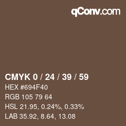 カラーコード: CMYK 0 / 24 / 39 / 59 | qconv.com