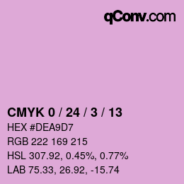 カラーコード: CMYK 0 / 24 / 3 / 13 | qconv.com