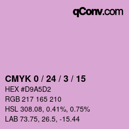 カラーコード: CMYK 0 / 24 / 3 / 15 | qconv.com