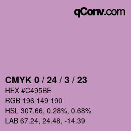 颜色代码: CMYK 0 / 24 / 3 / 23 | qconv.com