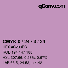 Color code: CMYK 0 / 24 / 3 / 24 | qconv.com