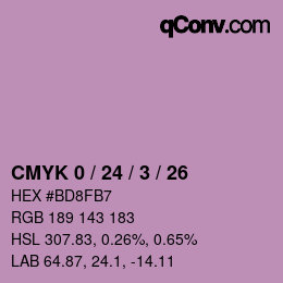カラーコード: CMYK 0 / 24 / 3 / 26 | qconv.com