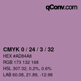 カラーコード: CMYK 0 / 24 / 3 / 32 | qconv.com