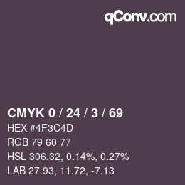 颜色代码: CMYK 0 / 24 / 3 / 69 | qconv.com