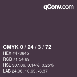 Color code: CMYK 0 / 24 / 3 / 72 | qconv.com