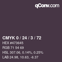 Color code: CMYK 0 / 24 / 3 / 72 | qconv.com