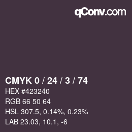 カラーコード: CMYK 0 / 24 / 3 / 74 | qconv.com