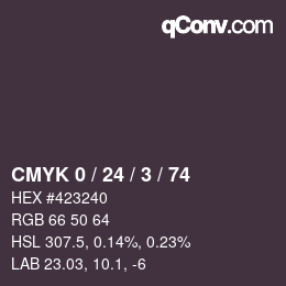 Color code: CMYK 0 / 24 / 3 / 74 | qconv.com