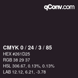 Color code: CMYK 0 / 24 / 3 / 85 | qconv.com