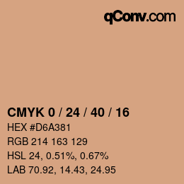 カラーコード: CMYK 0 / 24 / 40 / 16 | qconv.com