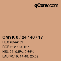 颜色代码: CMYK 0 / 24 / 40 / 17 | qconv.com