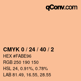 カラーコード: CMYK 0 / 24 / 40 / 2 | qconv.com