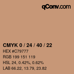 颜色代码: CMYK 0 / 24 / 40 / 22 | qconv.com