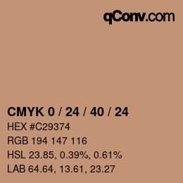 カラーコード: CMYK 0 / 24 / 40 / 24 | qconv.com