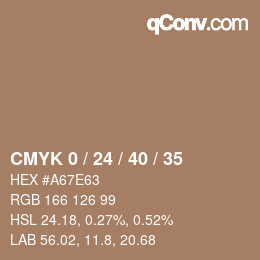 颜色代码: CMYK 0 / 24 / 40 / 35 | qconv.com