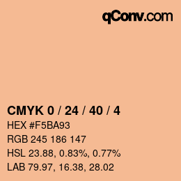 Color code: CMYK 0 / 24 / 40 / 4 | qconv.com