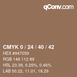 颜色代码: CMYK 0 / 24 / 40 / 42 | qconv.com
