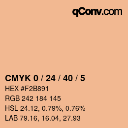 カラーコード: CMYK 0 / 24 / 40 / 5 | qconv.com