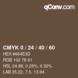 カラーコード: CMYK 0 / 24 / 40 / 60 | qconv.com