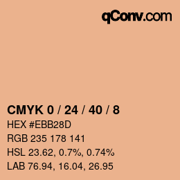 Código de color: CMYK 0 / 24 / 40 / 8 | qconv.com