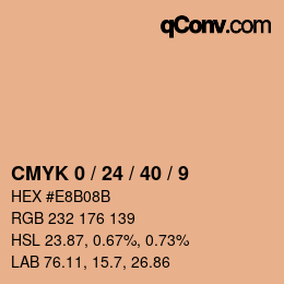 カラーコード: CMYK 0 / 24 / 40 / 9 | qconv.com