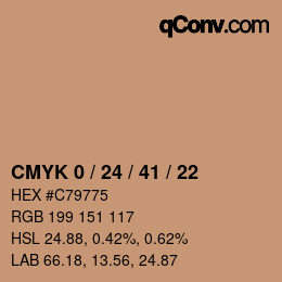 Color code: CMYK 0 / 24 / 41 / 22 | qconv.com