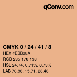 Farbcode: CMYK 0 / 24 / 41 / 8 | qconv.com