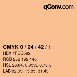 Color code: CMYK 0 / 24 / 42 / 1 | qconv.com