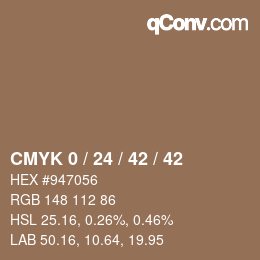 カラーコード: CMYK 0 / 24 / 42 / 42 | qconv.com