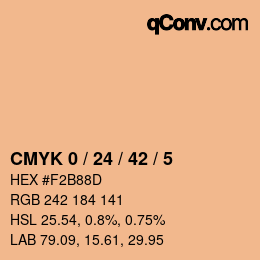 Color code: CMYK 0 / 24 / 42 / 5 | qconv.com