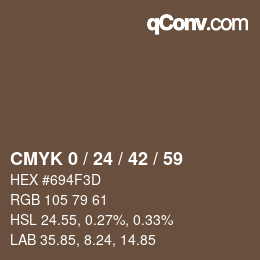 カラーコード: CMYK 0 / 24 / 42 / 59 | qconv.com