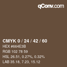 カラーコード: CMYK 0 / 24 / 42 / 60 | qconv.com