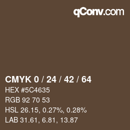 カラーコード: CMYK 0 / 24 / 42 / 64 | qconv.com