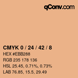 Farbcode: CMYK 0 / 24 / 42 / 8 | qconv.com