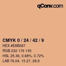 Código de color: CMYK 0 / 24 / 42 / 9 | qconv.com