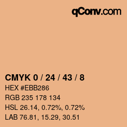 颜色代码: CMYK 0 / 24 / 43 / 8 | qconv.com
