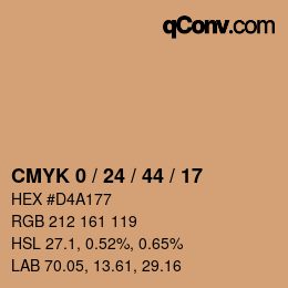 カラーコード: CMYK 0 / 24 / 44 / 17 | qconv.com